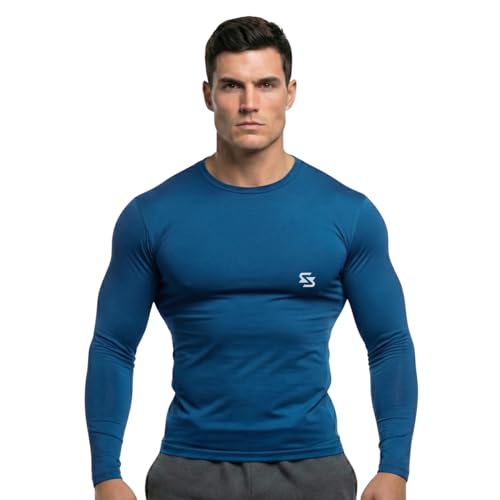 Image of Men's Cool Dry Short Sleeve Compression Shirts, Sports Baselayer T-Shirts Tops, Athletic Workout Shirt