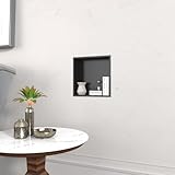 GY Bath Nicho de Ducha 30 x 30 x 11cm, Estante de Ducha Empotrado de Acero Inoxidable, No Requiere Azulejos, Negro Nicho de Pared