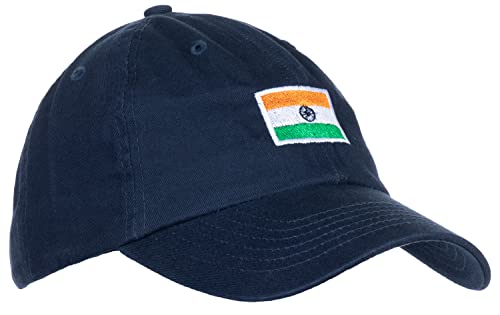 Ann Arbor T-Shirt Co. Indian Flag Hat - Country Of India Pride, Low Profile Baseball Dad Hat For Men Women - (Navy Blue) #TOP28