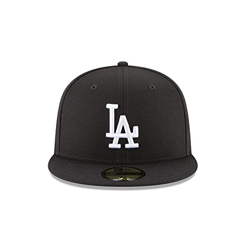 New Era x MLB Men's Los Angeles Dodgers Basic 56Fifty Fitted Hat Black/White 7 1/8