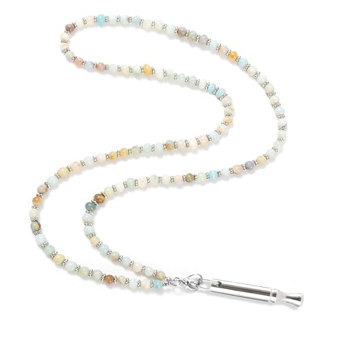 Quit Smoking Necklace Natural Amazonite Gemstone Breathing Necklace for Anxiety Relief Stop Smoking for Adult Women