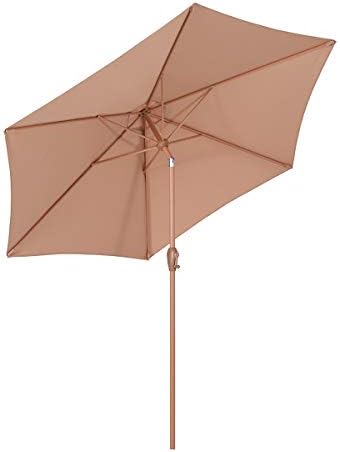 Sekey® 2.7m Cream Garden Parasol Umbrella/Durable Aluminum Parasol, Outdoor Sun Parasol with Crank & Tilt Function, for Patio/Beach/Pool, Sunscreen UV50+ / Pole Width ø 38 mm