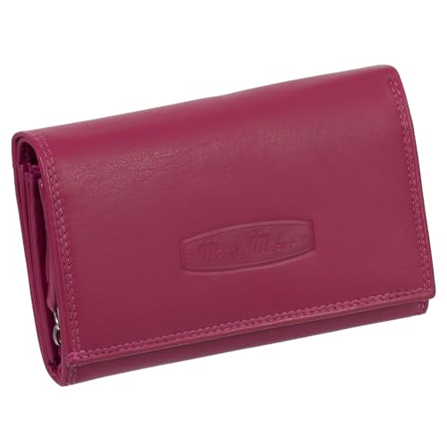 Ledershop24 RFID Damen Leder Geldbörse Portemonnaie Geldbeutel - Geschenkset + exklusiven Schlüsselanhänger - Lang Pink Leder