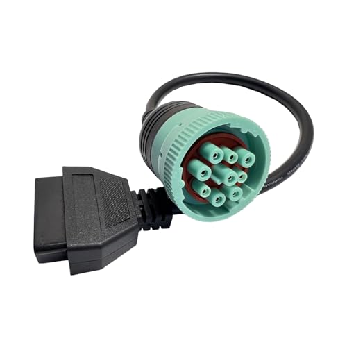 Adaptador OBD2 de 9 pines a 16 pines conector verde J1939 camiones comerciales