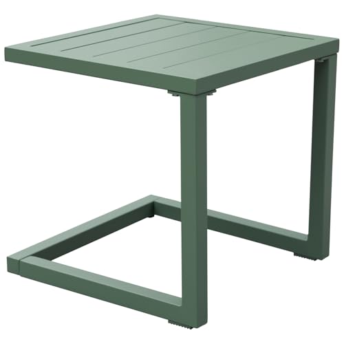 Happy Garden Table d'appoint carrée Barbados en Aluminium Vert Sauge