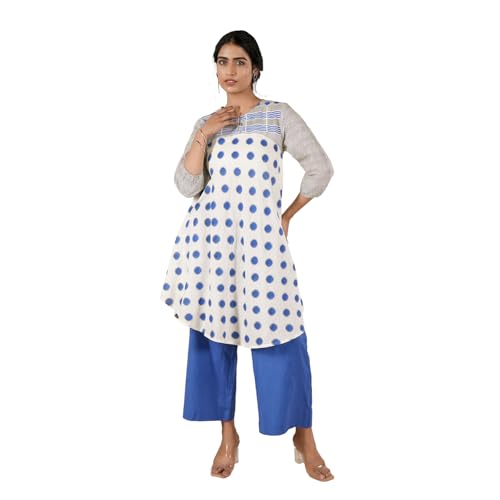 Image of Women's Regular Fit Cotton Polka Print Tunic Kurti