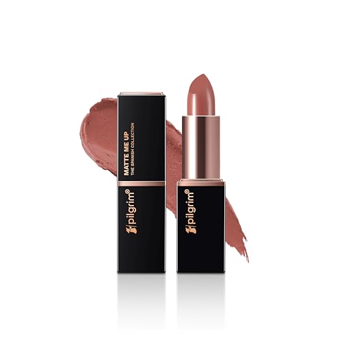 Image of Pilgrim Matte Me Up Bullet Lipstick 4.2g | Creamy, Lightweight, Bold, Non Drying | SPF 30 | Enriched With Hyaluronic Acid & Spanish Squalane | Lipstick for dusky skin tone | Coral Envy-01