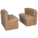 RecPro RV Dinette Booth 40' with Storage | Converts to Bed | Charles Collection | Heavy-Duty Support | Space-Saving Design (2, Toffee)