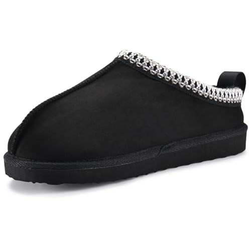 Leezepro Pantoufles pour femme - Chaudes, pelucheuses, antidérapantes - Chaudes - Douces - Pour l'extérieur et l'intérieur - Confortables, Noir , 39 EU