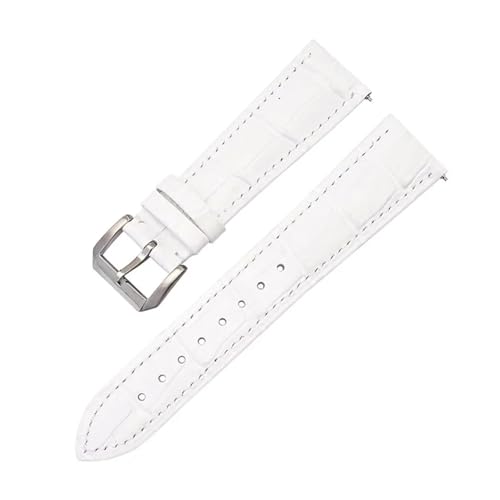 HuanJ 12 13 14 15 16 17 18 19 21 20 22 24mm 本革ストラップ メンズ レディース クイックリリース スマートウォッチバンド ブレスレット(White,16mm)
