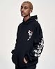 Niepce Inc Streetwear Men's Dragon Embroidered Heavyweight Graphic Hoodies, Black-dragon, XXL #3