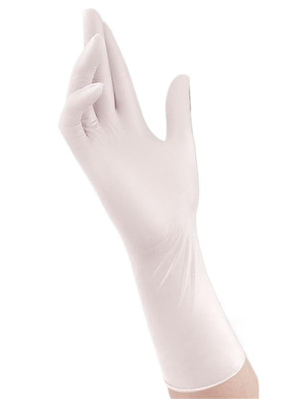 30 szt. 12-calowych, wytrzymałych rękawiczek nitrylowych, jednorazowych, bezpudrowych, do czyszczenia w domu, gotowania, mycia naczyń, wodoodpornych(White 30PCS,S)
