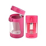 JOUGE Jars Light-Up LED Transparent Glass Air Tight Storage Jars with Magnifying Viewing Jar Portable Mini Lightweight for Easy Storage and Carrying (Red)