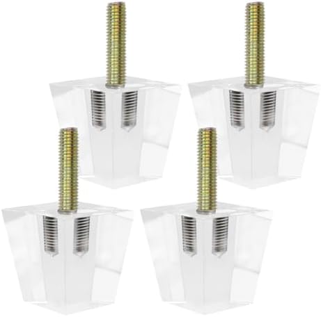 LC LICTOP Clear Acrylic Couch Legs, 2 Inch Height Square Support for Furniture Table Chair Desk Cabinet, M10 Bolt, 2 Inch Width, 4 Pcs Transparent Sofa Feet LC LICTOP Clear Acrylic Couch Legs, 2 Inch Height Square Support for Furniture Table Chair Desk Cabinet, M10 Bolt, 2 Inch Width, 4 Pcs Transparent Sofa Feet