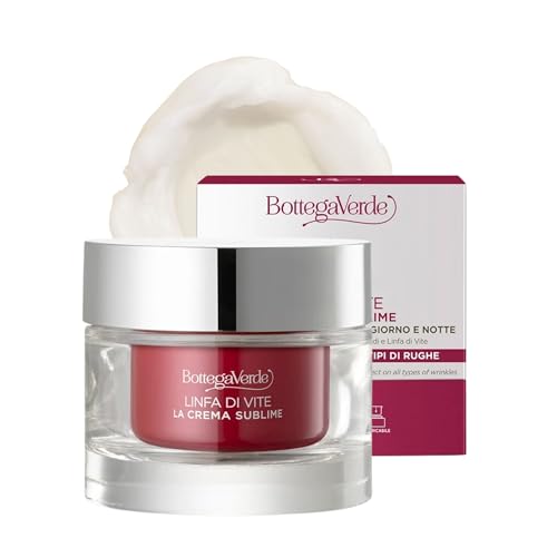 Bottega Verde - Crema Viso Antirughe Linfa di Vite, 50 ml, Giorno e Notte, Effetto Filler su Tutti i Tipi di Rughe, con Peptidi e Linfa di Vite, Texture Ricca, per Tutti i Tipi di Pelle