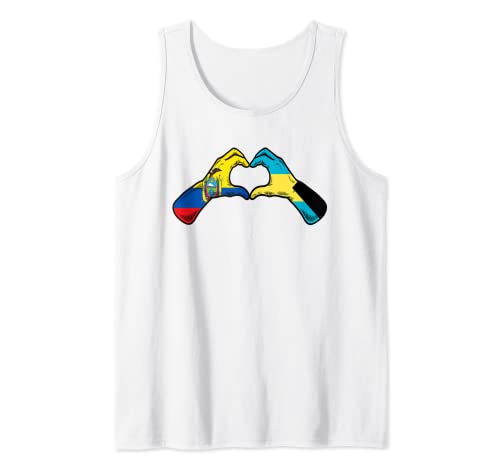 Bahamas Ecuador Flag Bahamians Ecuadorian Heart Camiseta sin Mangas