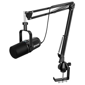 FDUCE SL40+ Dynamic Podcast Microphone,USB/XLR Microphone kit for Streaming&Gaming,Boom Arm Stand Mic,Built-in Headphone Output,Mute Button,gain Button