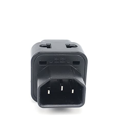 Image of (2 Pack) Toptekits C14 to Nema 5-15R Power Adapter ,IEC C14 to Universal Female AU US UK EU (2in1) Adapter Power Plug /Socket(C14 to Universal)