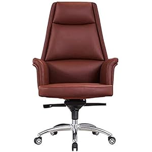CHICAI Executive draaibare bureaustoel modieuze moderne loungestoel, liggende baasstoel, high-end lederen stoel, manager stoel (kleur: Redwine)