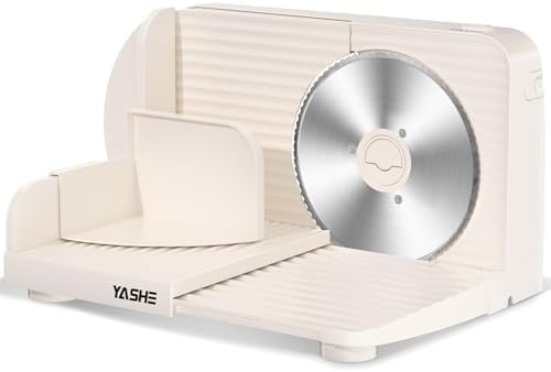 YASHE Cortadora De Fiambre Plegable, Cortafiambres Eléctrico 180W...