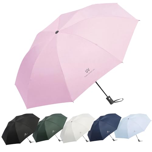EEPLUYTY Umbrella,Windproof UV Automatic Umbrella – 8-Rib Lightweight & Sturdy-Pink