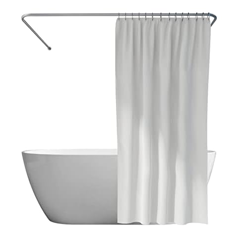 DecorRack Shower Curtain Liner, 70 x 72 Inches Heavyweight 5 Gauge Cover, Includes 12 Embedded Metal Grommets and 3 Weighted Magnets for Easy Installation and Water Enclosure (White) Cover