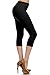 Leggings Depot Women's Popular Basic Capri Cropped REGULAR and PLUS Solid High Waist Leggings (Plus (Size 12-24), Black)