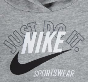 Nike Toddler Boys Retro Fleece Pullover Hoodie, Dark Grey Heather, 3T