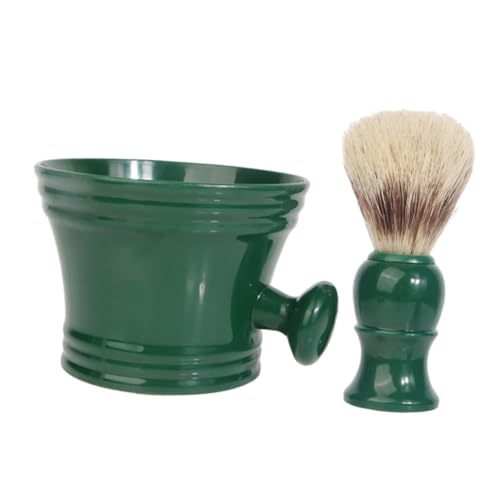 DECORNIJIA Kit de Cuidado Masculino para Barba con Brocha Duradera y Cuenco de Espuma para Afeitar Herramienta Portátil para Limpieza y Afeitado Casa y Viaje