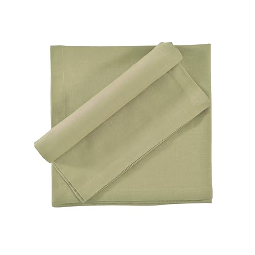 Image of FINGERCRAFT Table Napkins 18x18 Inches Set of 6 Cotton Linen Blend Fabric Dinner Cloth Napkins Washable and Reusable, Good Absorbency for Home, Parties, Hotels (Sage Green)