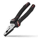 Deli Tools Effortless Lineman's Pliers, 6 Inch Wire Grips Cut Heavy Duty 60# Chrome vanadium steel alloy Combination Pliers with Wire Stripper with Cutter Professional Handle