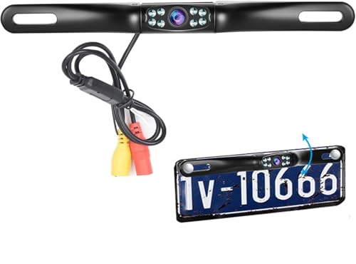 【18-IR LED Lights】 Car Backup Camera Rear View Camera Ultra HD Night Vision,Podofo 145° Wide Reversing Camera for Car Waterproof License Plate Rear Reverse Camera for Pickup Truck Car SUV RV CVBS