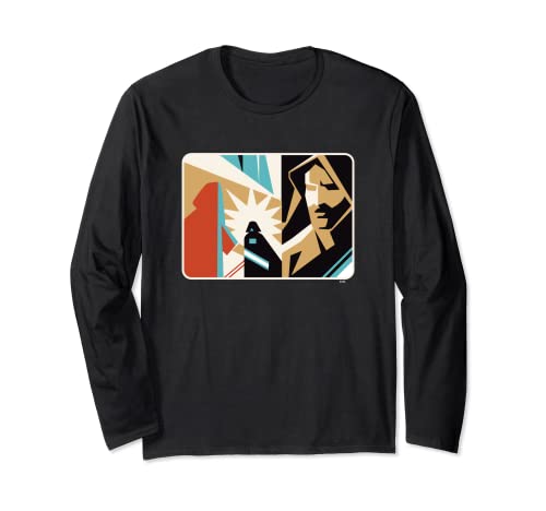T-shirt Obi-Wan Kenobi Darth Vader Star Wars imprimé manches longues coton