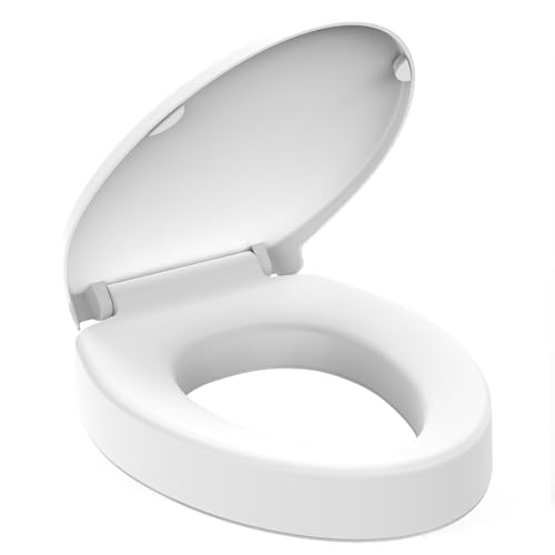 Huttdmel Raised Elongated Toilet Seat 18.5