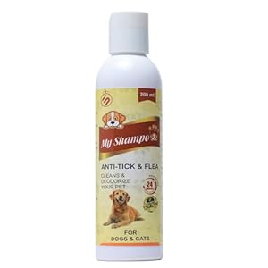 Stellar India – My Shampo Anti Tick and Flea Shampoo for Dogs & Cats – Antibacterial, Antifungal, Deoderising & Conditioner Shampoo for Pets- 200ML