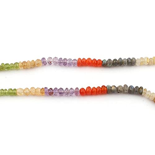 Perles rondelles facettées multi pierres 5-7mm LKBEADS pour création