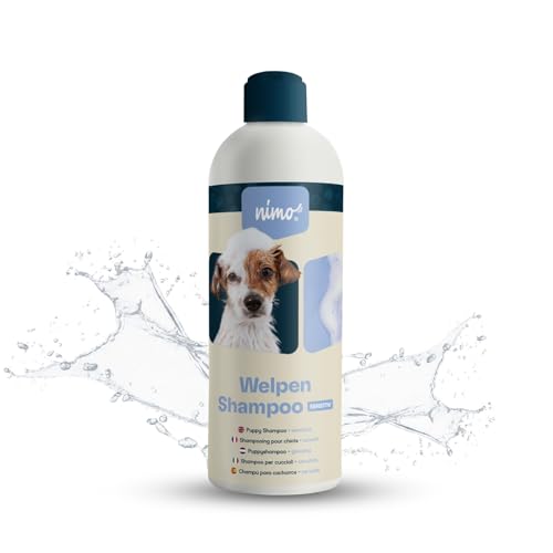 nimo® Welpen Shampoo sensitiv | ohne Duftstoffe & pH-Neutral mit Kollagen | für alle Hunderassen und Sensible, allergische Welpen | für bessere Kämmbarkeit & glänzendes Fell, 100% tierleidfrei