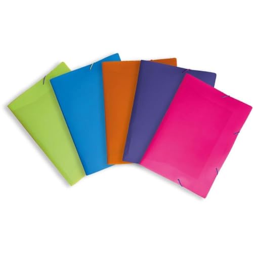 Pasta com Elástico, Plástica, A4, Full Color, Pink, Dello, Pacote com 10 Unidades