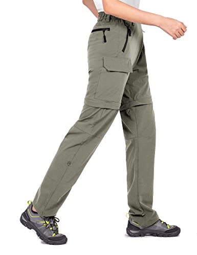Wespornow Women's-Hiking-Pants Convertible-Zip-Off-Quick-Dry-Pants For Cargo, Camping, Travel, Outdoor, Fishing, Safari (Sage, Medium) #TOP1