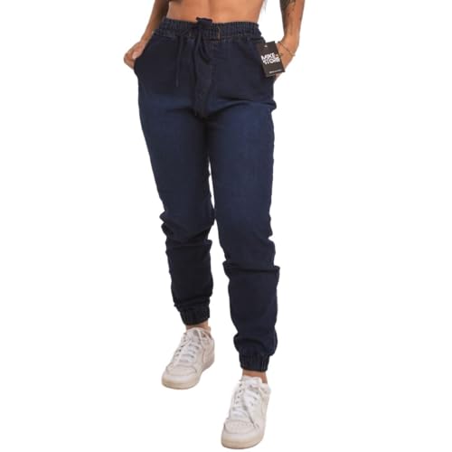 Calças Jogger Jeans Feminina Com Elástico
