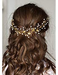 fxmimior Wedding Bridal Vintage Leaf Headband Headpiece Tiara Bride Hair Accessories (gold)