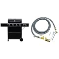 Kenmore 4-Burner 53,000 BTU Gas Grill with Side Burner, Cast Iron Grates, Electronic Ignition, Open Cart Design Bundle with Permasteel Natural Gas Conversion Kit