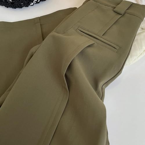 Women's Wide High Waisted Casual Straight Leg Folding Loose Pants3