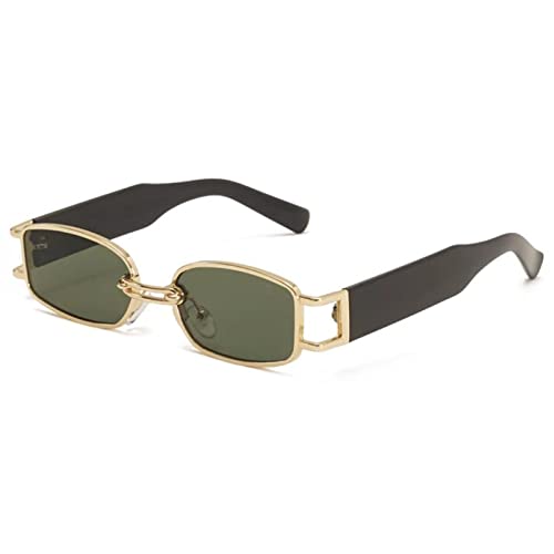 EQNSMDTGZ Okulary przeciwsłoneczne damskie Retro wklęsłe modelowanie uliczne okulary przeciwsłoneczne Tide Cool Street Vintage Spersonalizowane, z?oty zielony, Taille unique