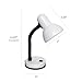 Simple Designs LD1003-WHT Basic Metal Desk Lamp with Flexible Hose Neck for Office, Living Room, Bedroom, College Dorm, Bookshelf, White (Pack of 1)