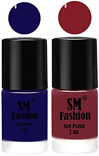 Image of Long Lasting Nail Polish | Nail Paint Combo 7 ml Each) - Set of 2 Dark Blue-Lip