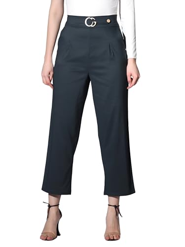 Image of Leriya Fashion Women's Ankle Fit High Rise Trousers High-Waisted Pant| Korean Trousers