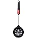 iNeibo Silicone Slotted Spoon with Stainless Steel Metal Handle,Heat Resistant Silicone Skimmer Spoon Cooking Utensils for Kitchen Cooking (Black)