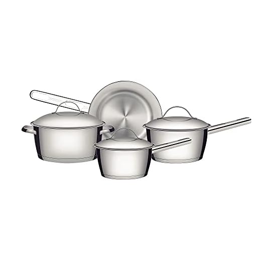 Jogo de Panelas com Fundo Triplo 4 Peça Tramontina Inox, 65650270