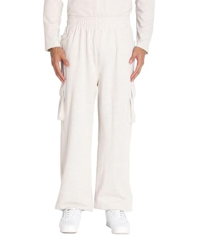Image of CHKOKKO Men's Baggy Track Pants for Gym Workout Running Casual Wear Sports Lower with Pockets Adjustable Drawstring Waist Lightweight Quick Dry Activewear Fitness